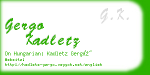 gergo kadletz business card